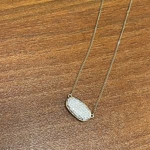 EUC- Kendra Scott 14k gold and Pave diamond elisa necklace